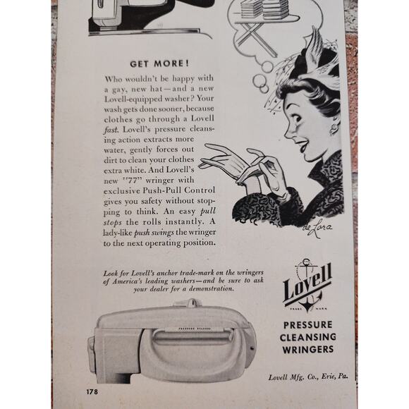 1950 How to Pay Less for a Washer and‎ Get More - Lovell Wringer Vtg Print Ad - Picture 4 of 7